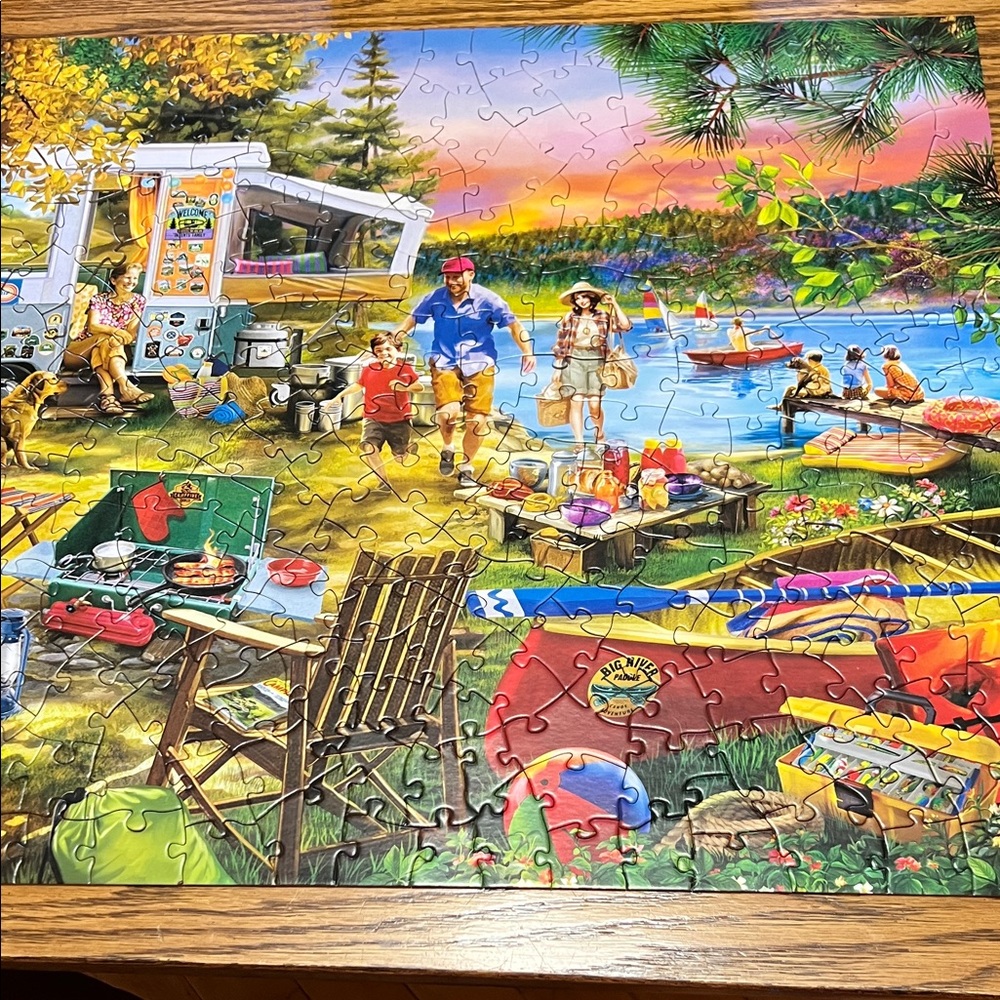 Scenic Family Camping Jigsaw Puzzle